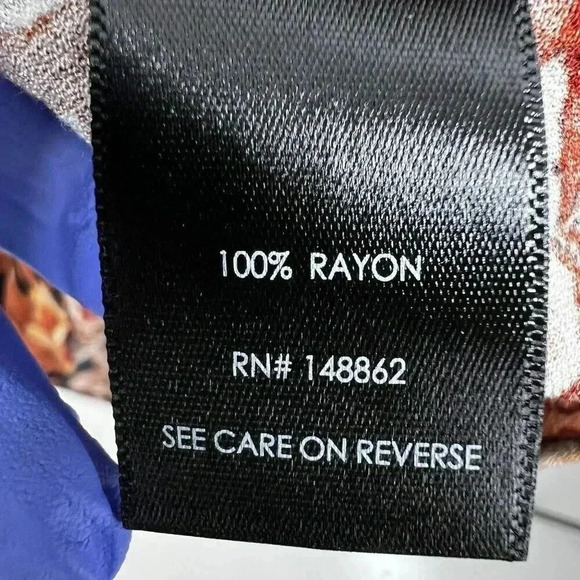 Torrid 5XL Womens Black Floral Print Crepe Chain Detail Blouse 3/4 Sleeves Boho - Picture 14 of 16